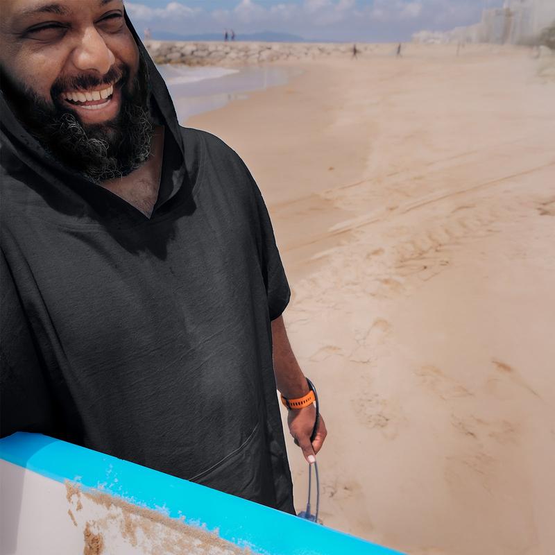 Arzi Hooded Poncho - Granitic Grey