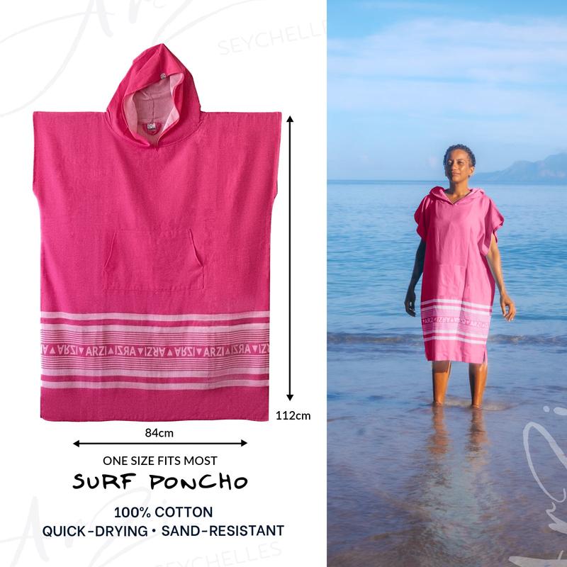 Arzi Hooded Poncho - Sunrise Pink