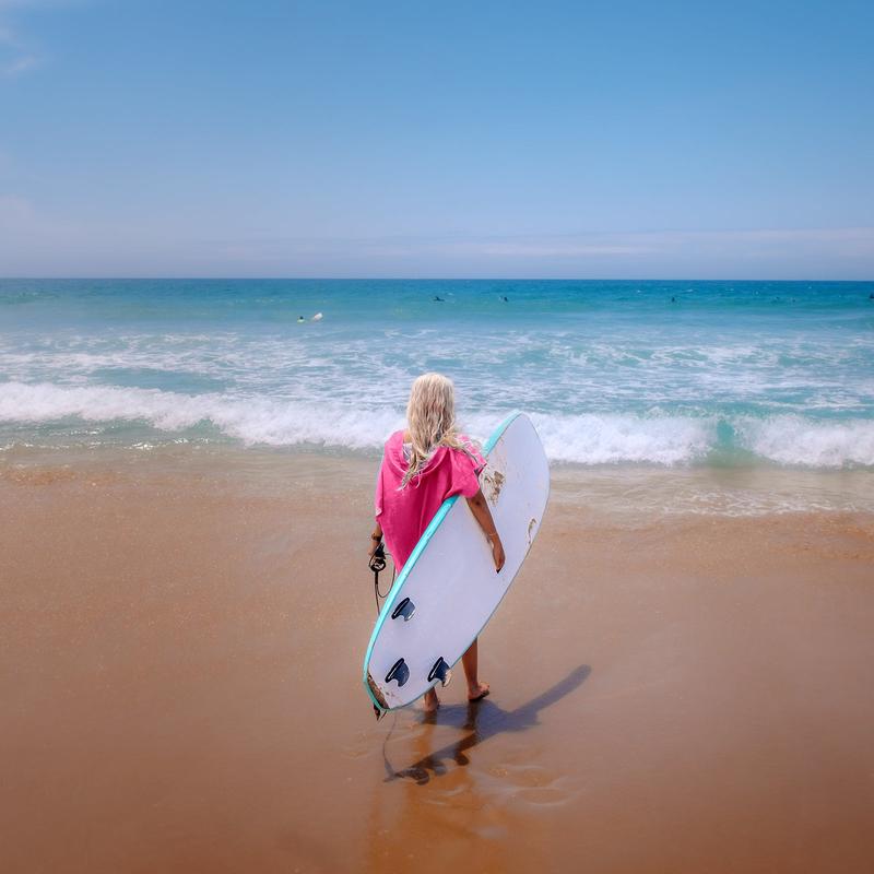 Arzi Hooded Poncho - Sunrise Pink