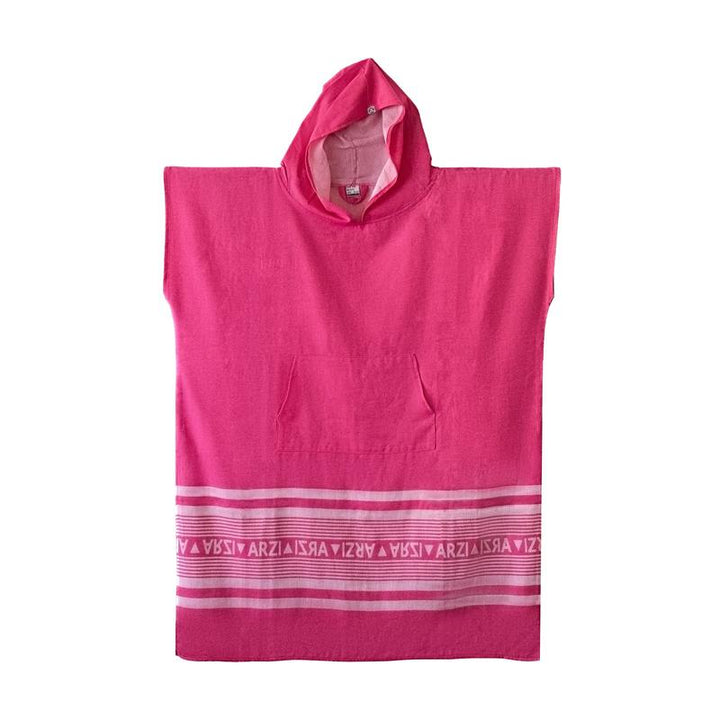 Arzi Hooded Poncho - Sunrise Pink