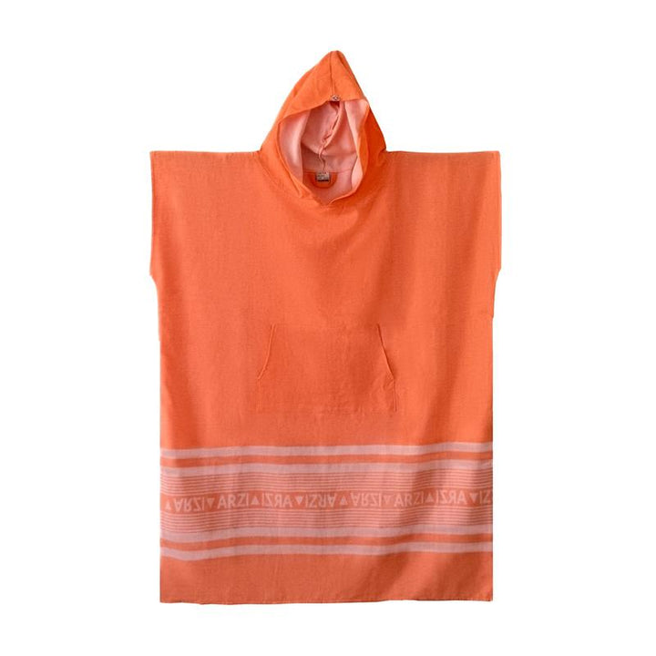 Arzi Hooded Poncho - Tropical Coral