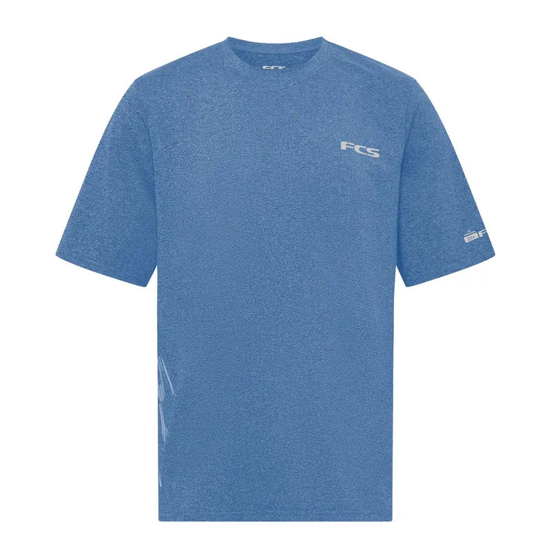 FCS Herren Lycra Kurzarm UV Surf Tee - Heather Tranquil blue