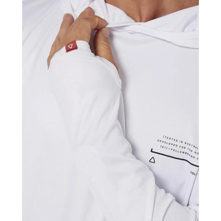 Follow Herren Surfshirt Langarm mit Hood - White