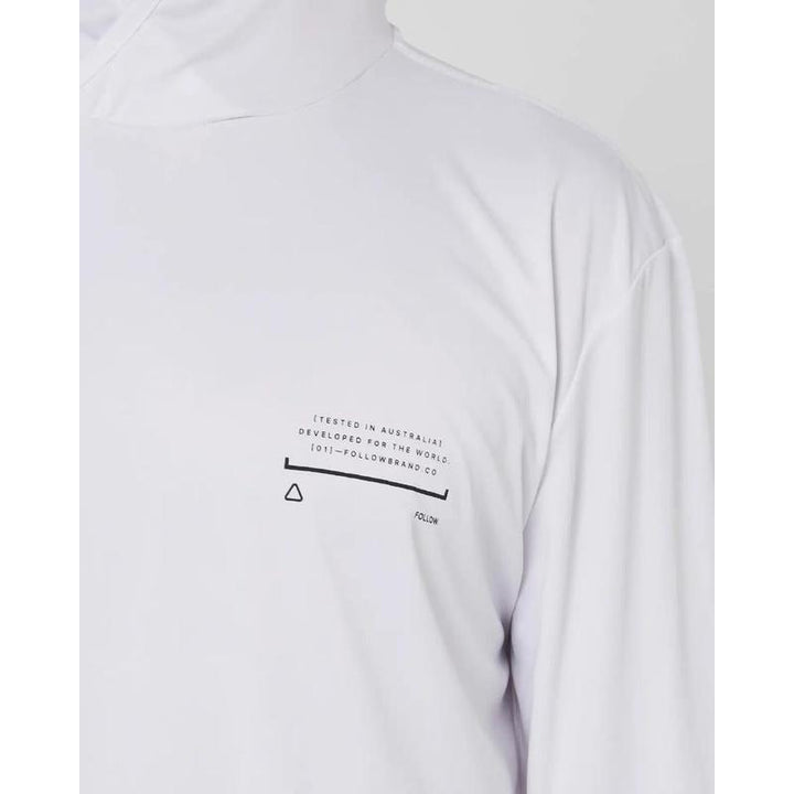 Follow Herren Surfshirt Langarm mit Hood - White