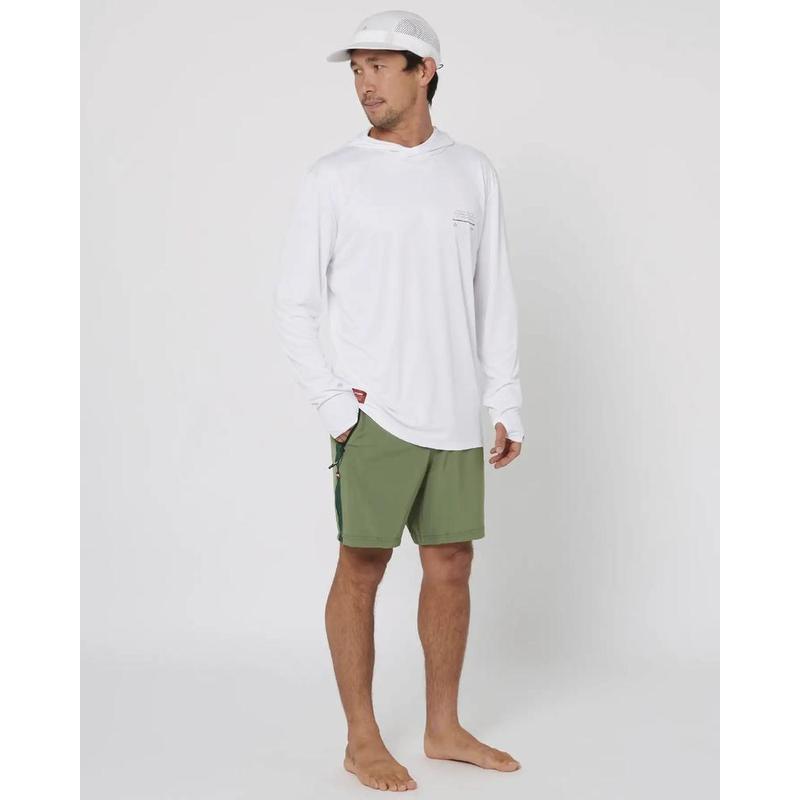 Follow Herren Surfshirt Langarm mit Hood - White