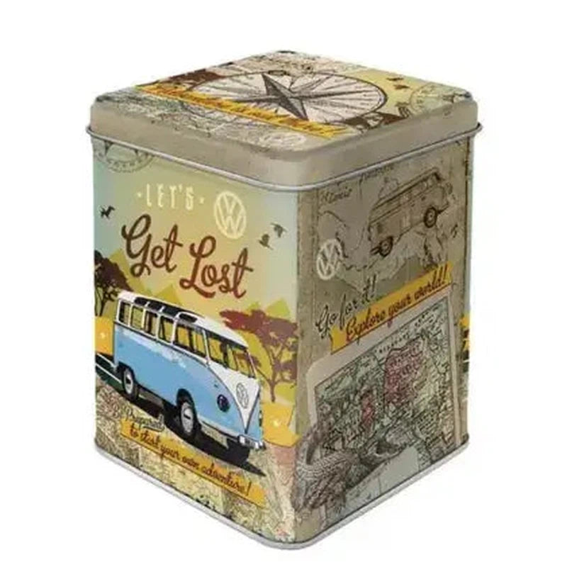 Nostalgic Tee-Box Art VW Bulli Let's Get Lost