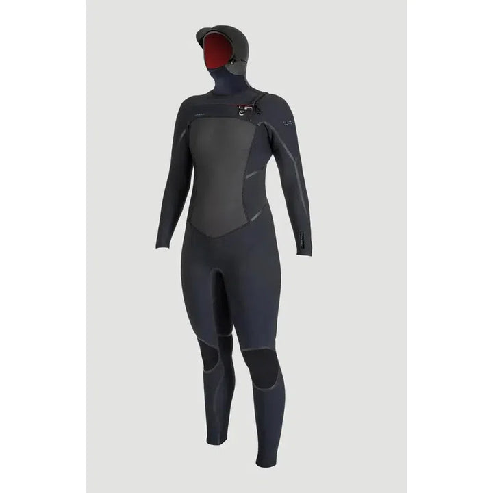 O'Neill Damen Neoprenanzug Psycho Tech 6/4mm mit Haube, Chestzip - Black / Black