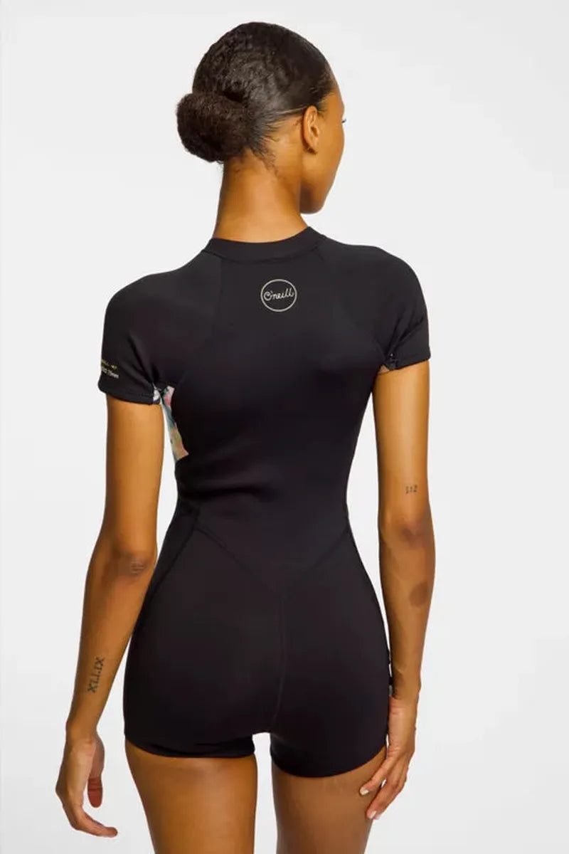 O'Neill Damen Shorty Bahia 2/1mm Frontzip - black floral