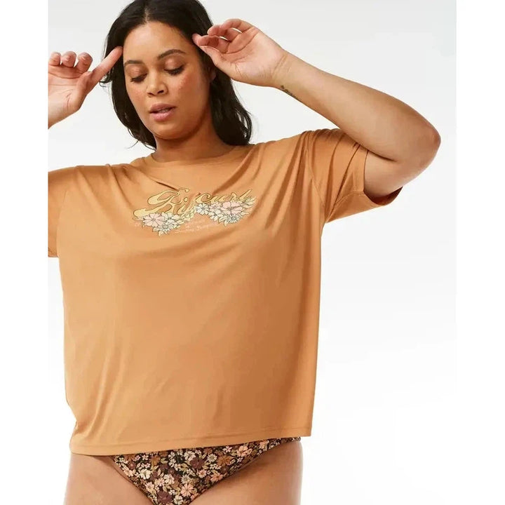 Rip Cirl Damen Lycra kurzarm Sea of Dreams - Light Brown