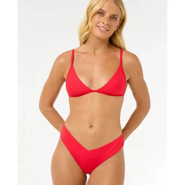 Rip Curl Damen Bikini Top Premium Surf Fixed Tri - hibiscus red