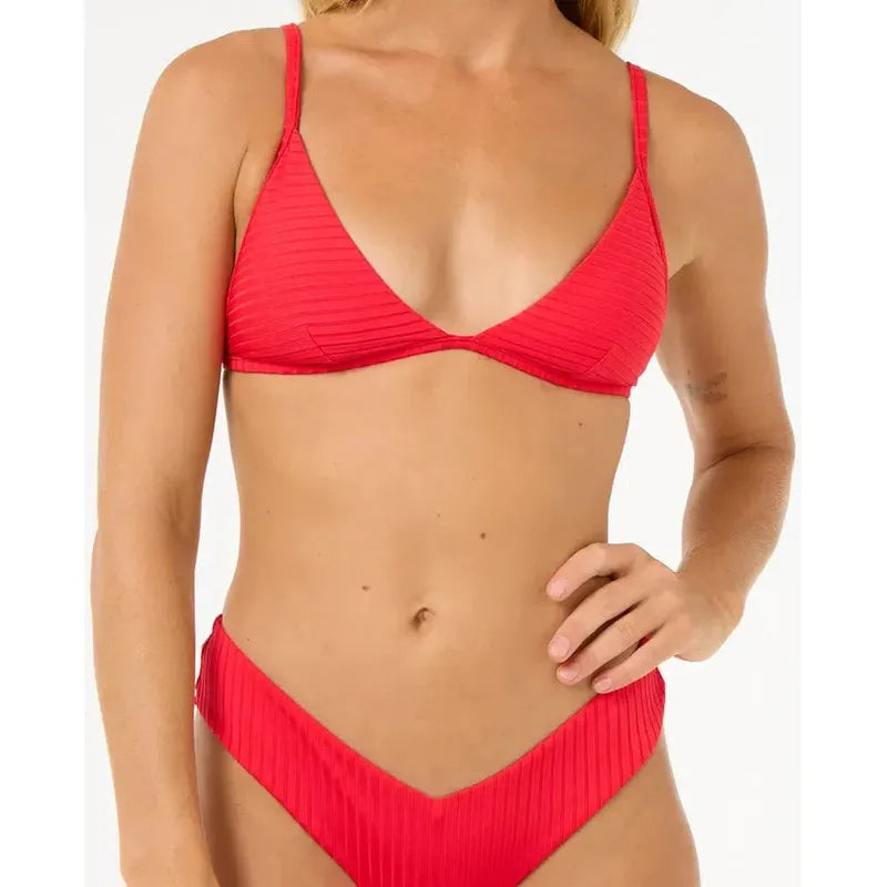 Rip Curl Damen Bikini Top Premium Surf Fixed Tri - hibiscus red