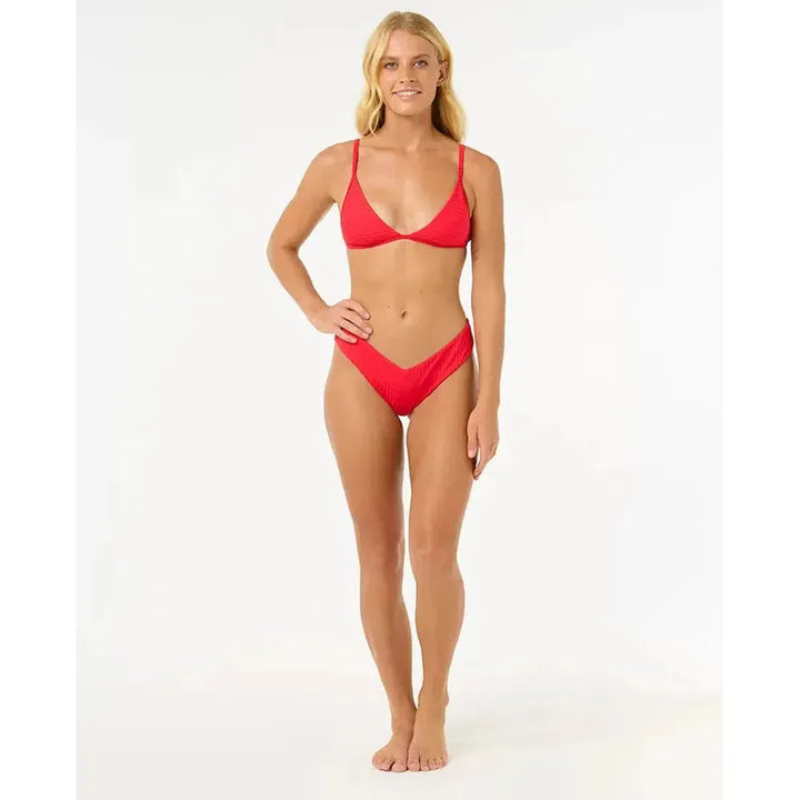 Rip Curl Damen Bikini Top Premium Surf Fixed Tri - hibiscus red