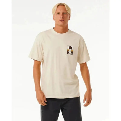 Rip Curl Herren T-Shirt Surf Revivial Peaking - Vintage White