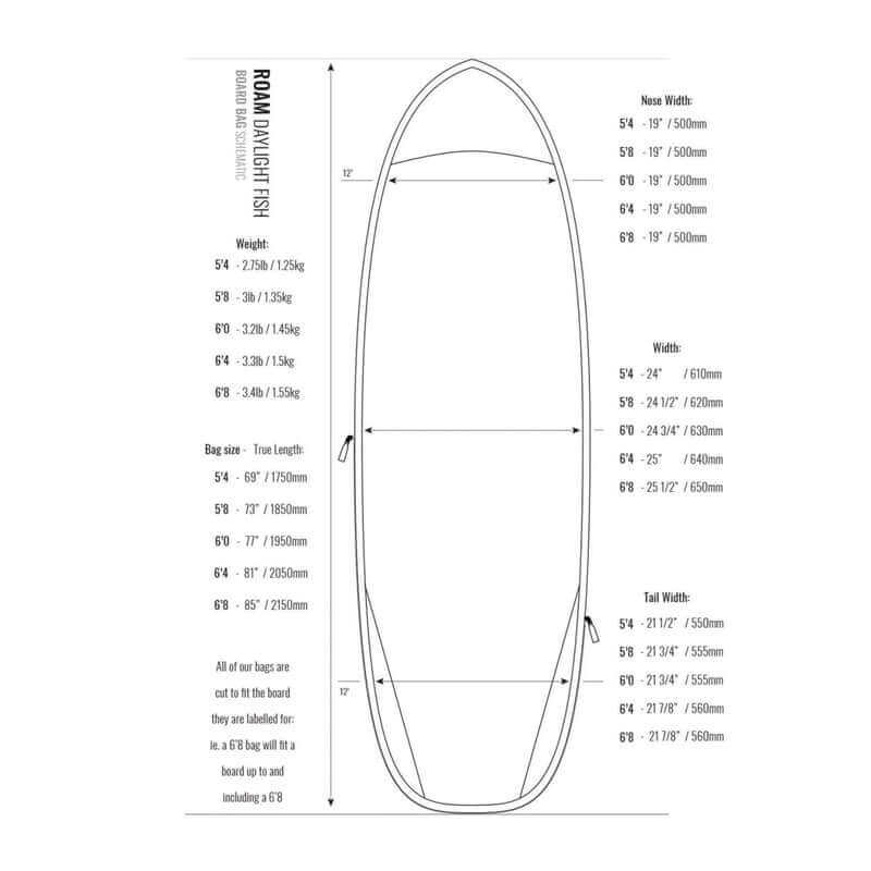 Roam Daylight Shortboard Boardbag 6'4'' - silver/black/blue