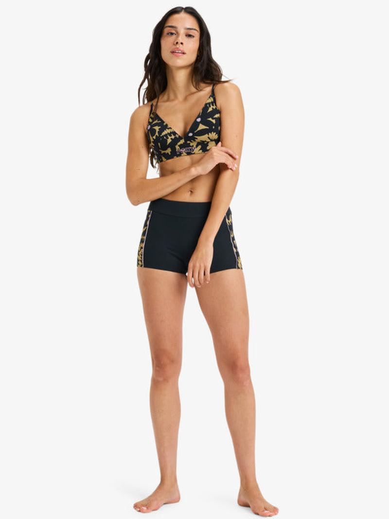 Roxy Bikini Bottom Active Short - anthracite big flowers