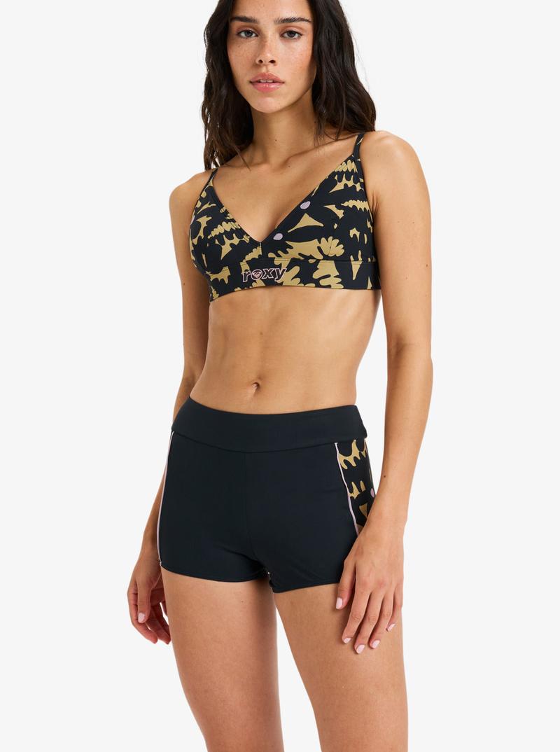 Roxy Bikini Bottom Active Short - anthracite big flowers