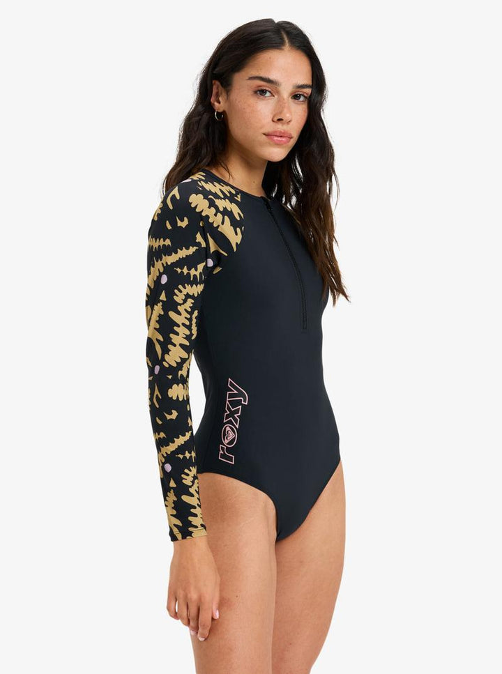 Roxy Damen Bodysuit Active - anthracite big flowers