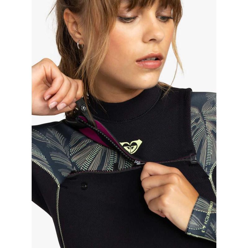 Roxy Damen Neoprenanzug Elite 4/3mm Chestzip - Anthracite The Palms Wetsuit