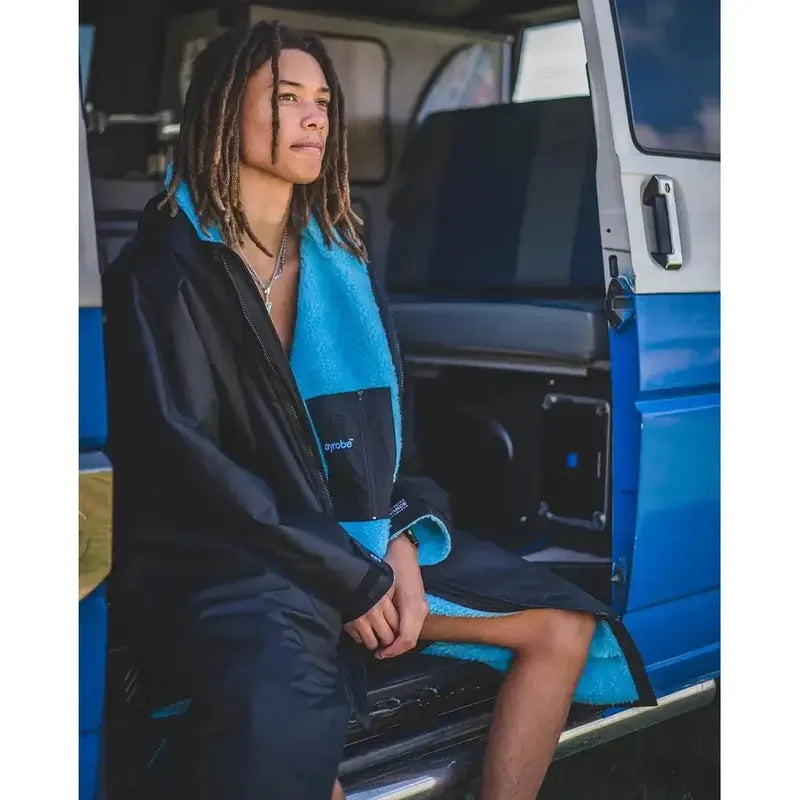 dryrobe Poncho Advance Langarm - black / blue