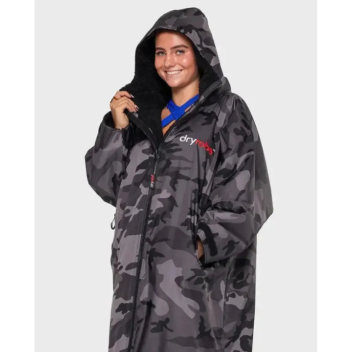 dryrobe Poncho Advance Langarm - black camo