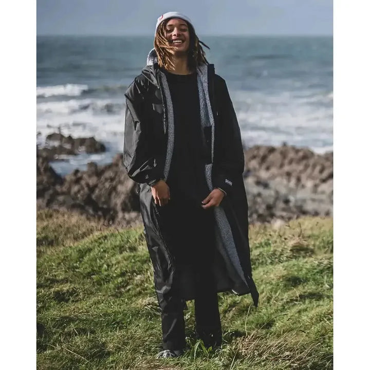 dryrobe Poncho Advance Langarm - black / grey