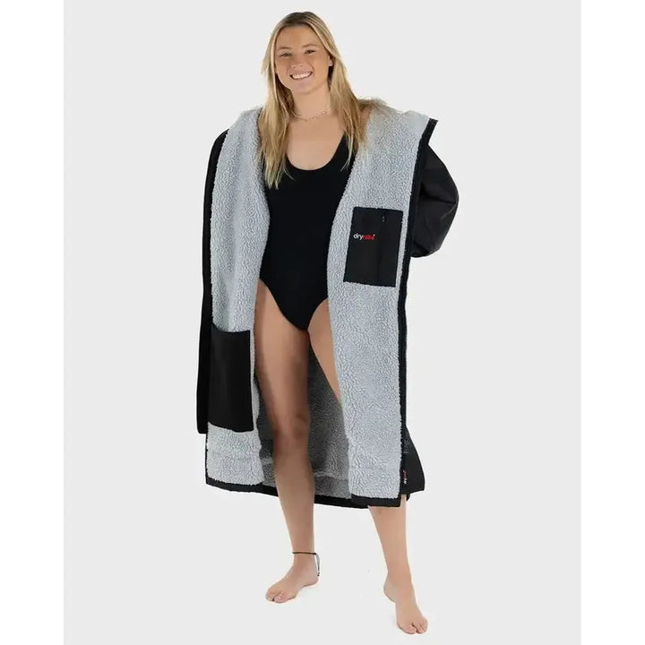 dryrobe Poncho Advance Langarm - black / grey
