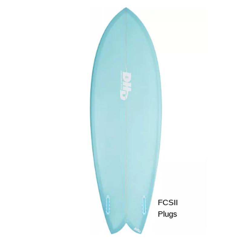 DHD Surfboards 5'9 Mini Twin Summer Series FCSII 34.5L - blue