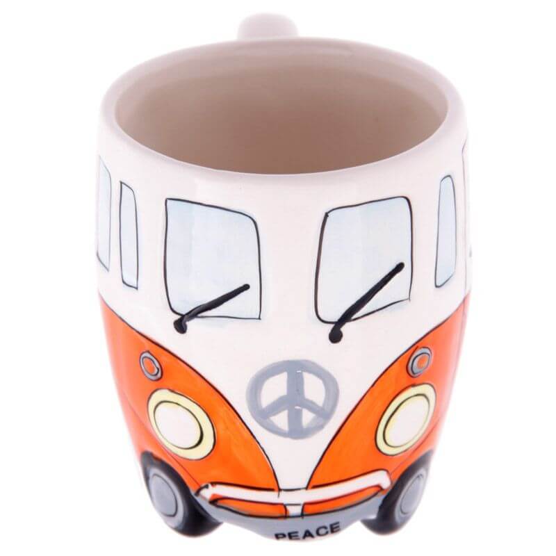 Keramik Wohnmobil Tasse - orange