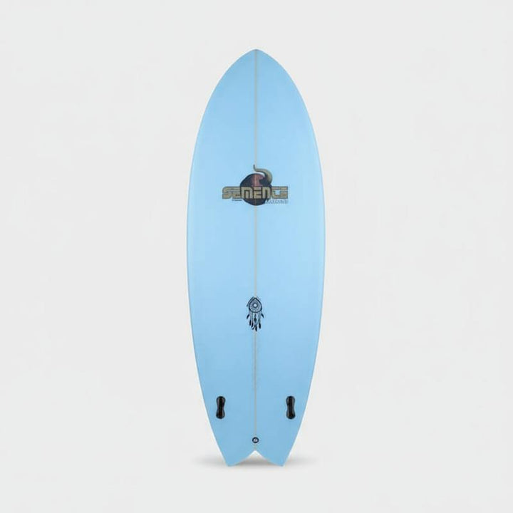 Semente Surfboard Retro Twin Fin Fish 5'6", 31.8L - babyblue