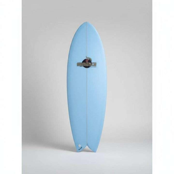 Semente Surfboard Retro Twin Fin Fish 5'6", 31.8L - babyblue