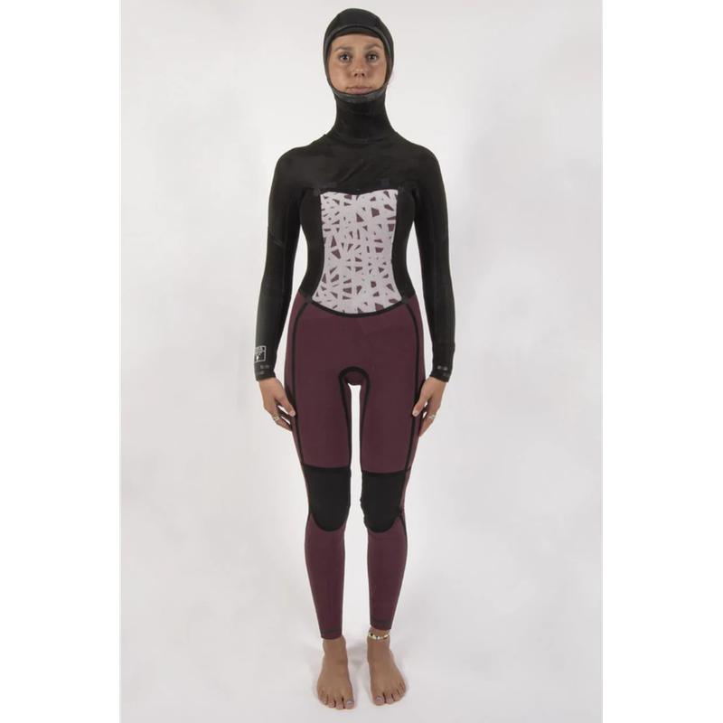 Sisstr Damen Neoprenanzug 7 Seas 5/4mm Chestzip mit Hood - Solid Black