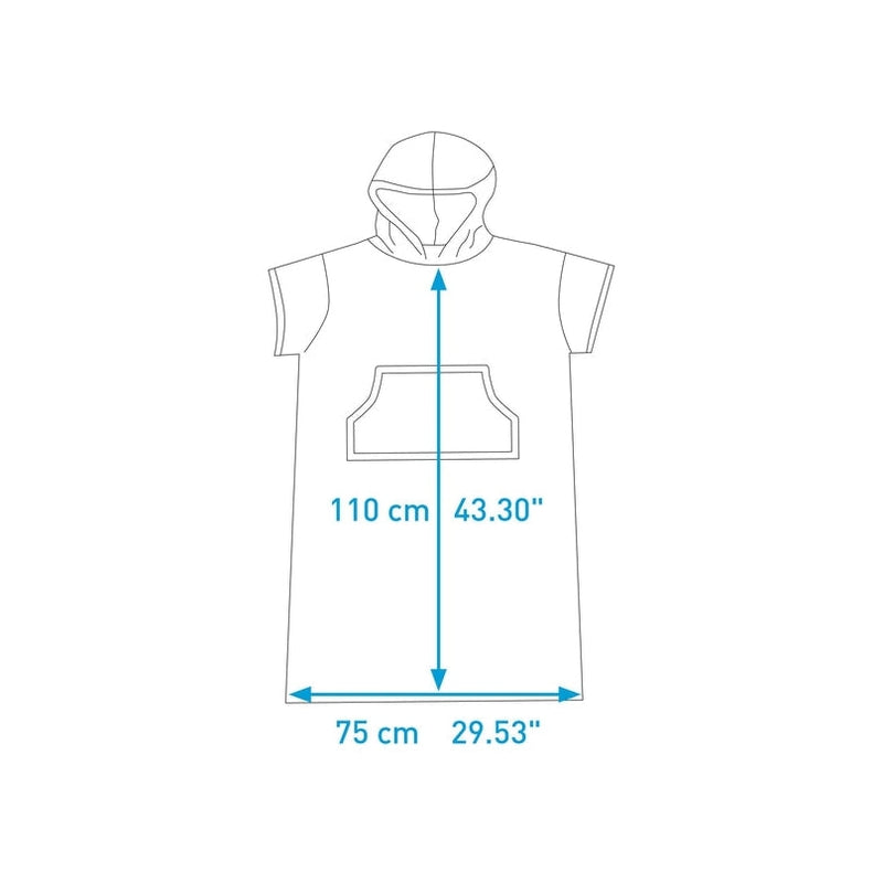 Surflogic Front Pocket Poncho - Black/Cyan