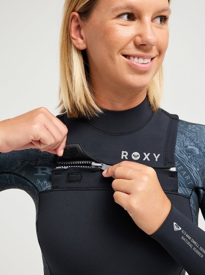 Roxy Damen Neoprenanzug 4/3mm Swell Natural Chestzip - bandana