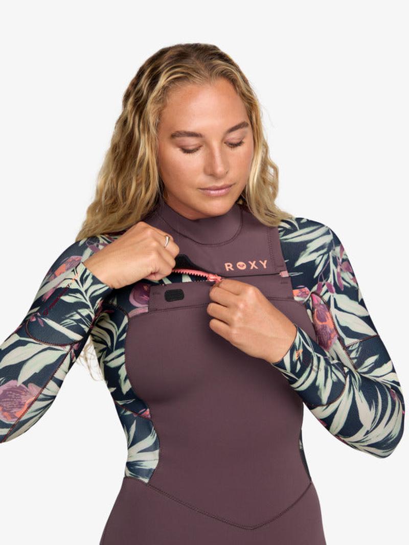 Roxy Damen Neoprenanzug 5/4mm Swell Natural Chestzip - Black Multi