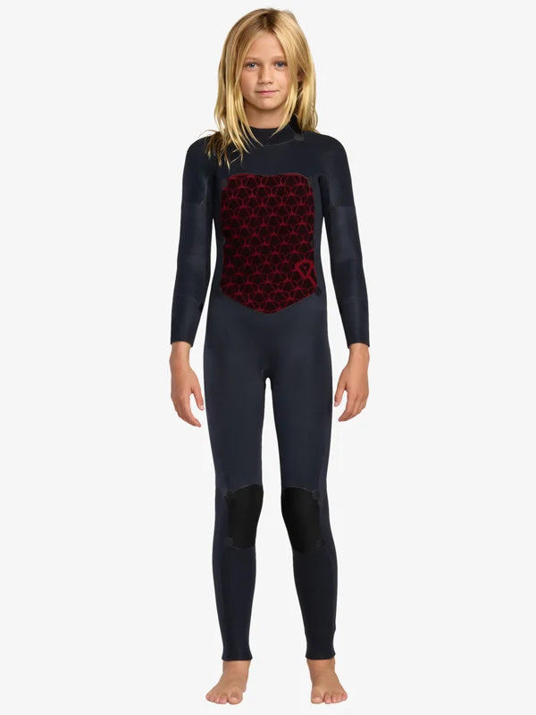 Roxy Kinder Neoprenanzug 3/2 Swell Natural Backzip - black/flowers