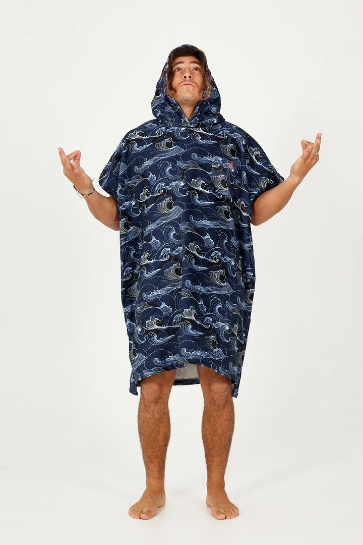 After Essentials Poncho Japan Waves