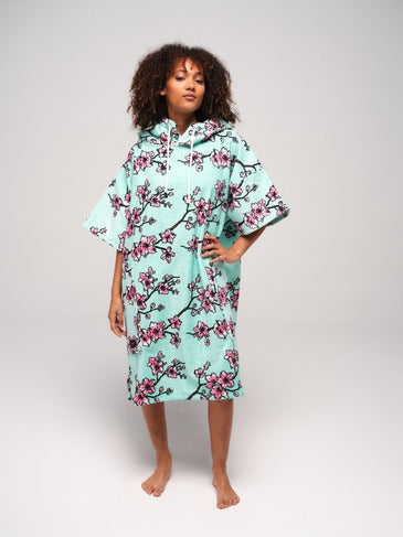 All IN Poncho Damen Beach Crew - Cherry Tree