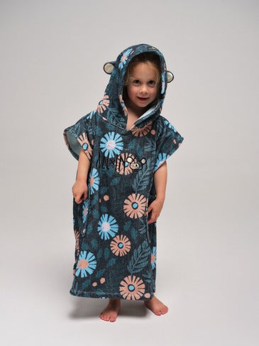 All In Baby Poncho - floral blue