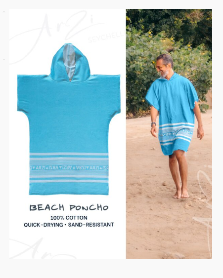 Arzi Beach Poncho Slimmer Fit - Tropical Turquoise