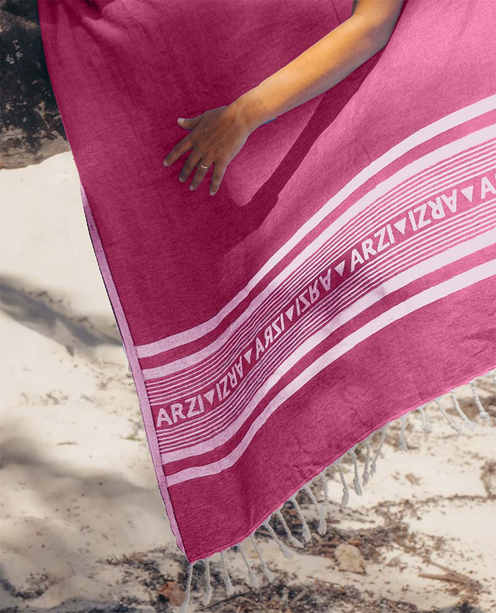 Arzi Beach Towel - sunrise pink