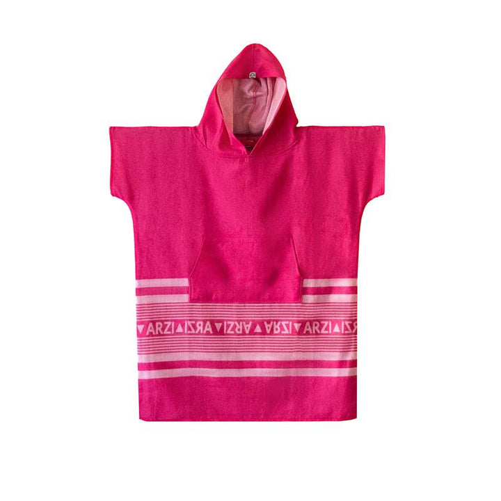 Arzi Hooded Junior Poncho - Sunrise Pink
