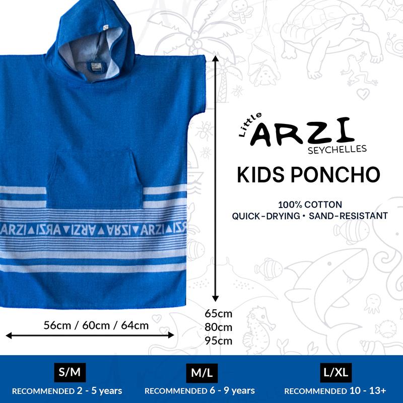 Arzi Hooded KIDS Poncho - SummerSky Blue