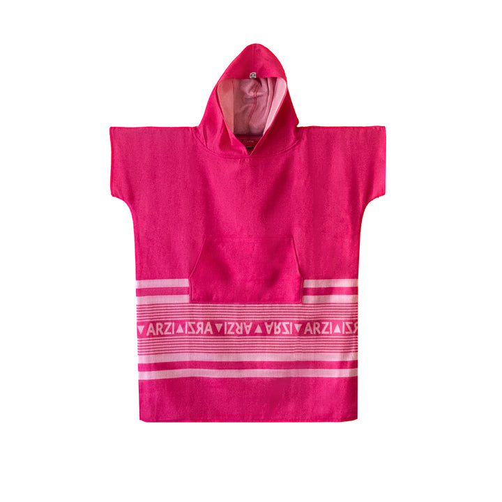 Arzi Hooded KIDS Poncho - Sunrise Pink