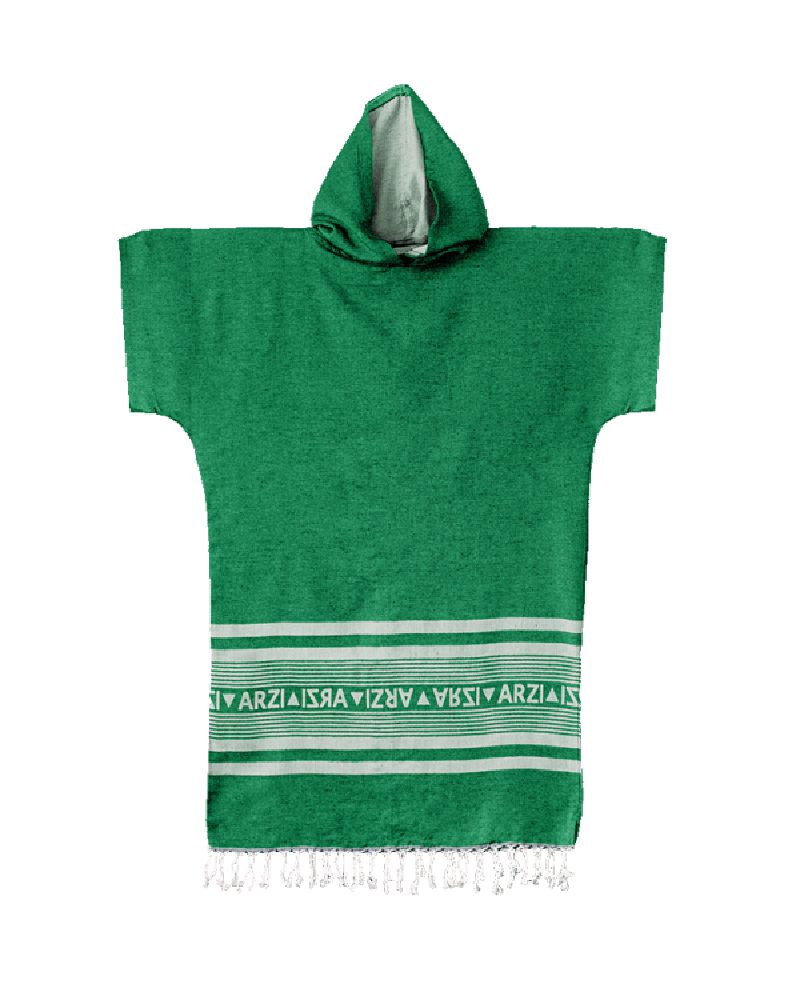 Arzi Hooded Poncho - CocoVert Green