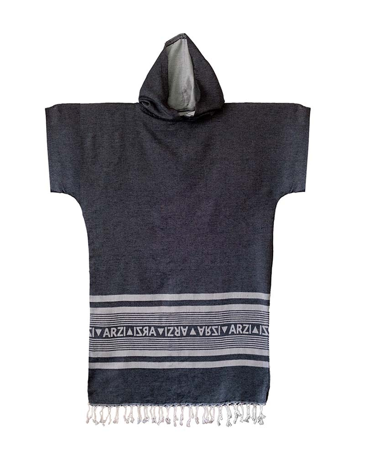 Arzi Hooded Poncho - Granitic Grey