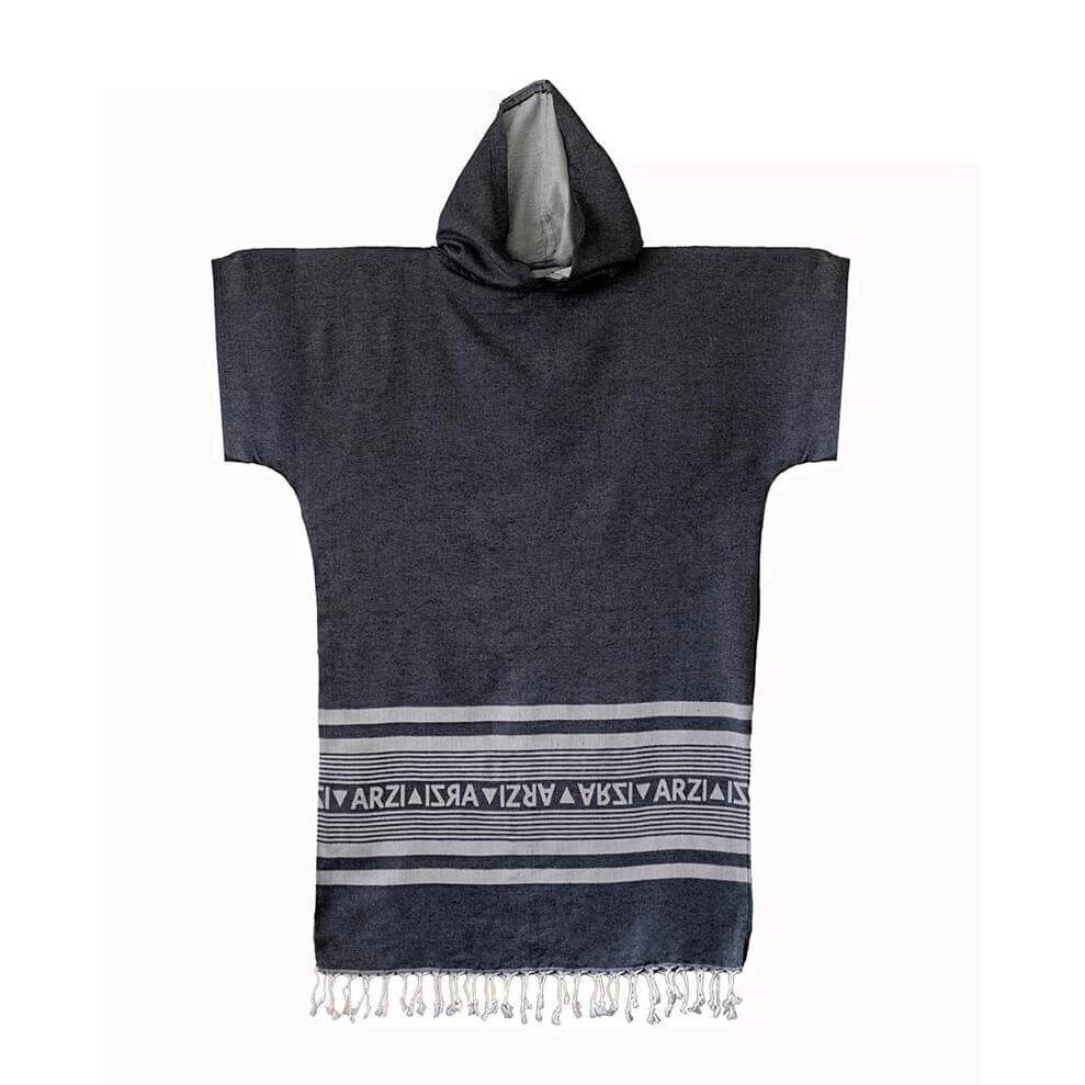 Arzi Hooded Poncho - Granitic Grey