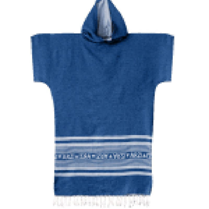 Arzi Hooded Poncho - Sky Blue