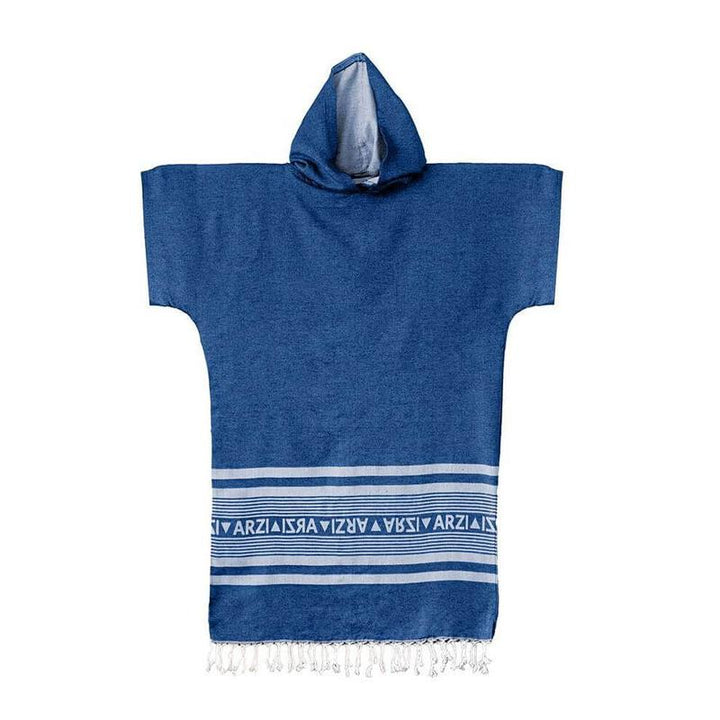 Arzi Hooded Poncho - Sky Blue