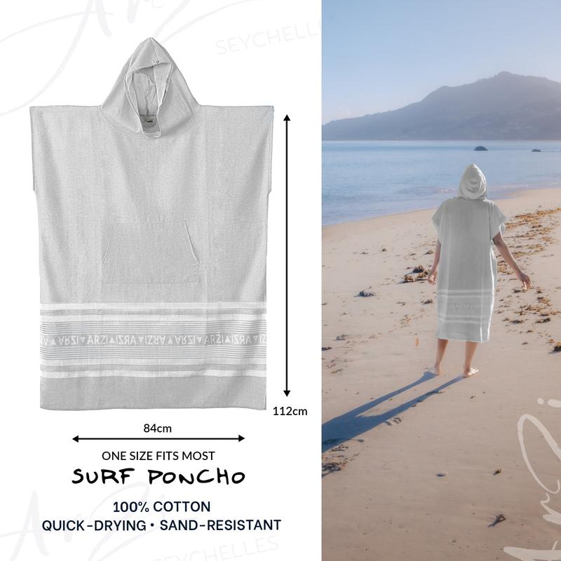 Arzi Hooded Poncho - SoftSky Grey