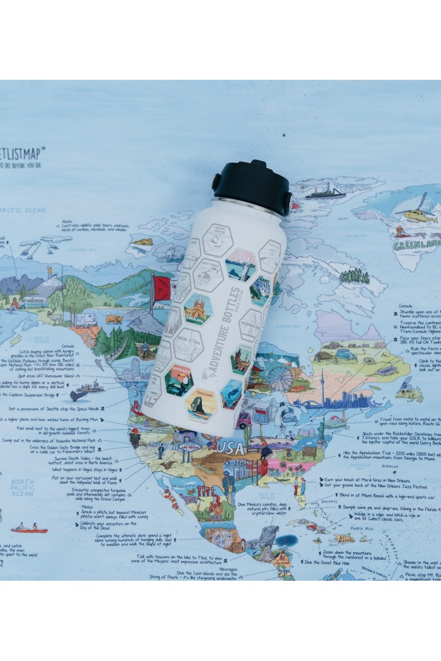 Awesome Maps Adventure Botttle 946ml - World Edition